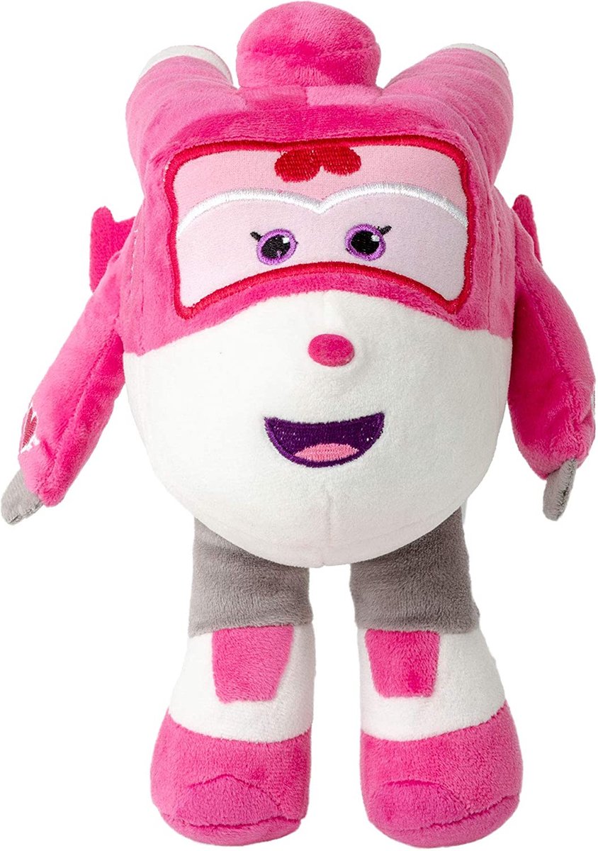 Dizzy (Roze) Super Wings Pluche Knuffel 30 cm | Super-Wings Planes Plush Toy | Speelgoed Knuffelpop voor kinderen jongens meisjes | Donnie, Jerome, Dizzy, Jett